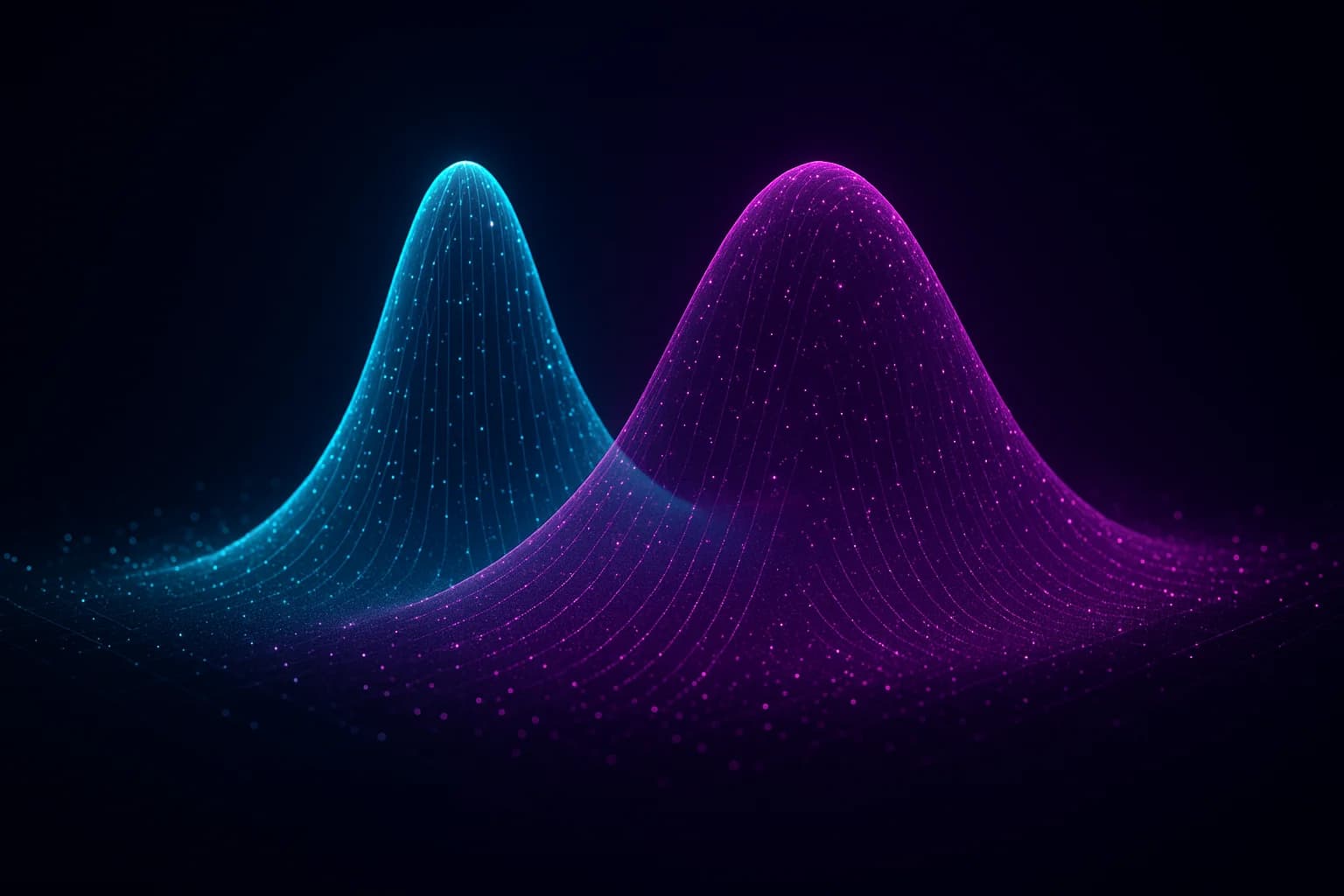 Two bell curves overlaid — the synthetic user curve is narrow and tall while the real user curve is wider and shorter, with labeled outlier regions that the synthetic curve misses entirely