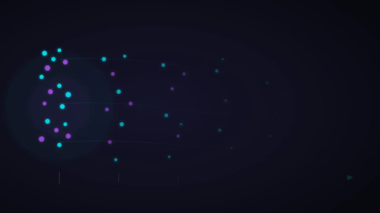 Abstract visualization of data particles dissolving and fading over time, representing a memory decay function that gracefully forgets outdated behavioral signals